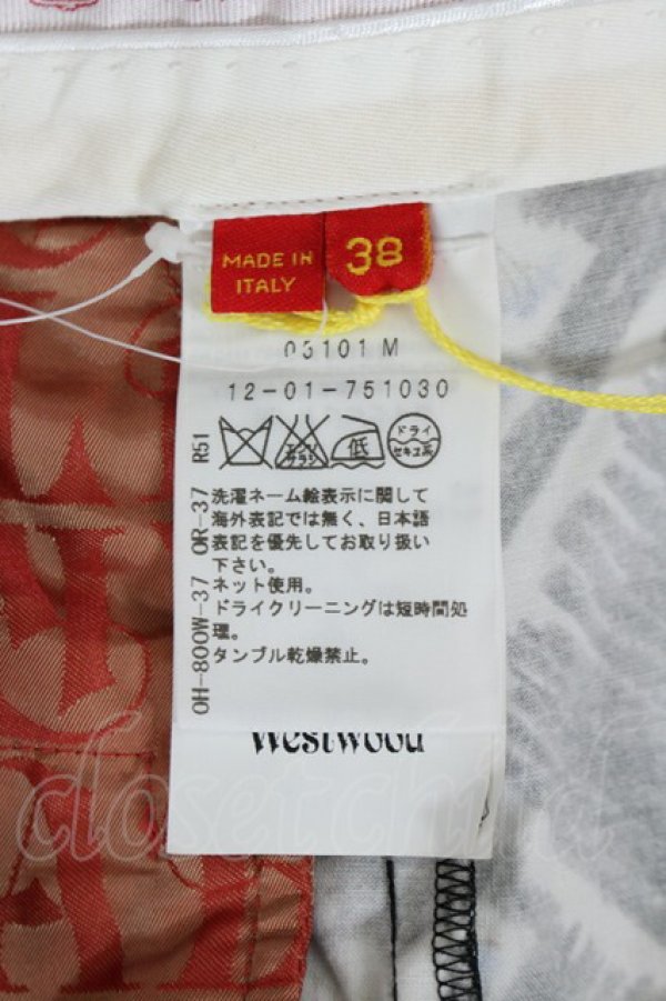 画像3: ヴィヴィアンウエストウッド 中古 / ハンドドローチェック総柄ハーフパンツ 38 黒Ｘ白  I-26-06-24-085-pa-HD-ZI (3)