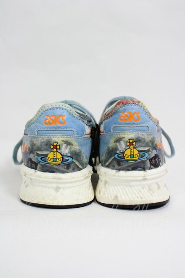 画像4: ヴィヴィアンウエストウッド × ASICS 中古 / HyperGEL-LYTET スニーカー 24.5cm グレーｘ青  I-26-06-24-091-sh-HD-ZI (4)