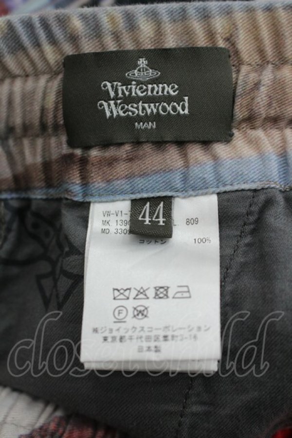 画像4: ヴィヴィアンウエストウッド MAN 中古 / MOODBOARD PRINT エラスティックトラウザー  白Ｘカラフル  I-26-06-24-008-pa-HD-ZI (4)