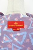 画像3: ヴィヴィアンウエストウッド 中古 / 三角総柄半袖ハイネックブラウス 38 パープルＸ青  I-26-06-24-013-bl-HD-ZI (3)