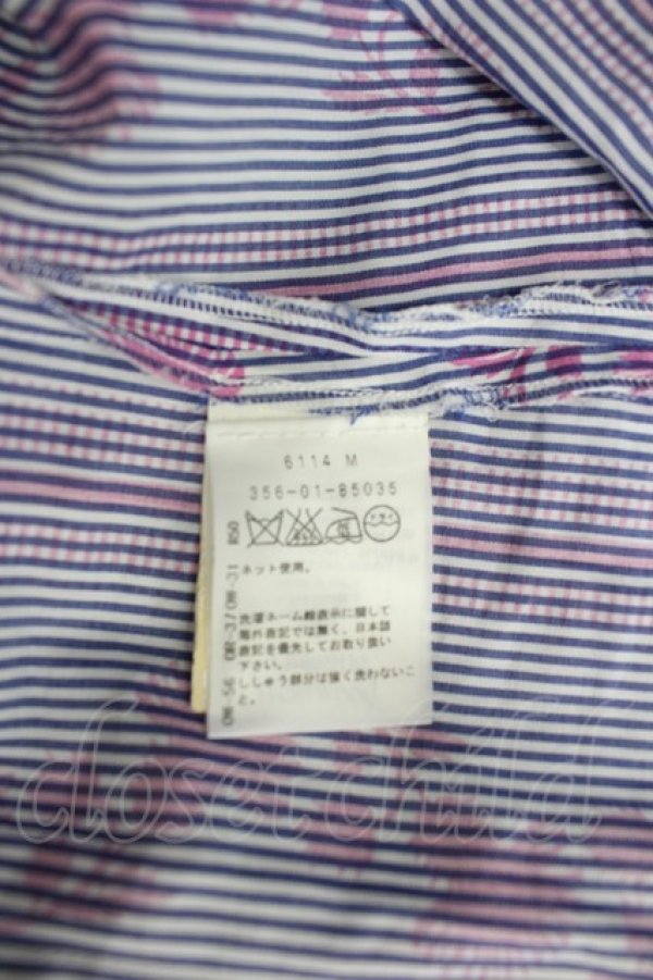 画像5: ヴィヴィアンウエストウッド 中古 / カラーオーブ刺繍シルエットストライプシャツ 38 紫  I-26-06-24-014-jc-HD-ZI (5)
