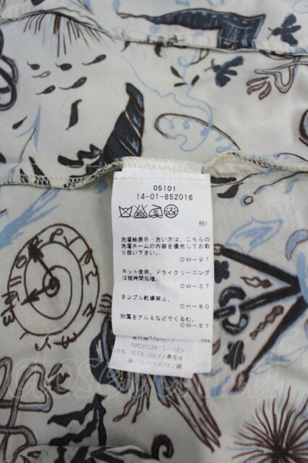 画像4: ANGLOMANIA 中古 / 総柄シャツ 40 ベージュ  I-26-06-24-017-bl-HD-ZI (4)