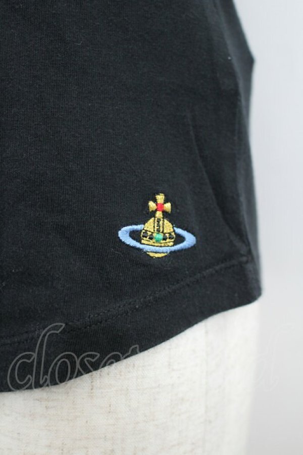 画像2: ヴィヴィアンウエストウッド 中古 / ハート&カラーオーブ刺繍Tシャツ M 黒Ｘ赤  I-26-07-22-005-to-HD-ZI (2)