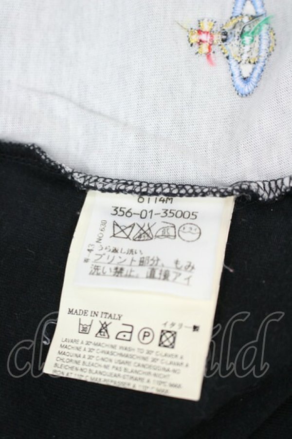 画像5: ヴィヴィアンウエストウッド 中古 / ROCKプリント&カラーオーブ刺繍半袖カットソー M 黒Ｘ赤Ｘ白  I-26-07-22-006-to-HD-ZI (5)