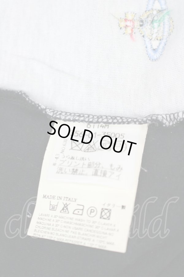 画像5: ヴィヴィアンウエストウッド 中古 / ROCKプリント&カラーオーブ刺繍半袖カットソー M 黒Ｘ赤Ｘ白  I-26-07-22-006-to-HD-ZI (5)
