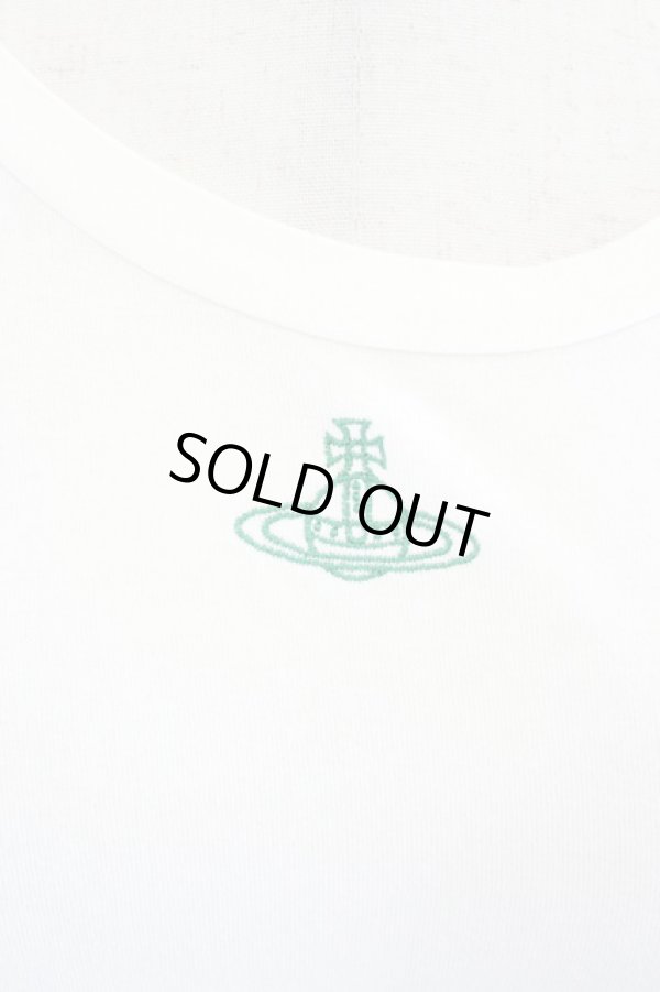 画像2: ヴィヴィアンウエストウッド 中古 / CHOICEオーブ刺繍カットソー 2 アイボリーＸグリーン  I-26-07-22-011-to-HD-ZI (2)