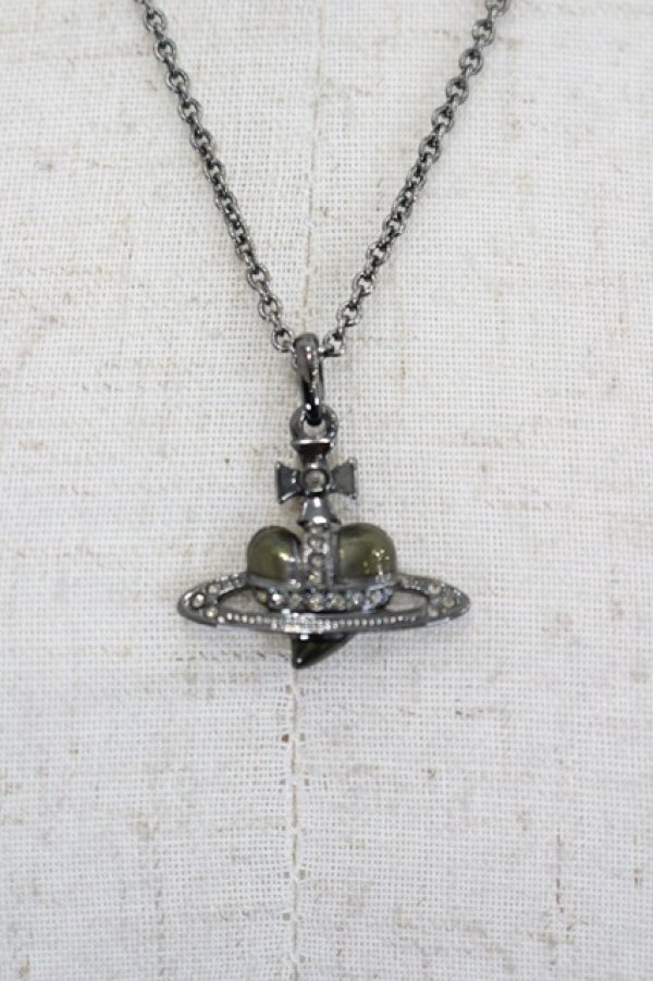 画像2: ヴィヴィアンウエストウッド 中古 / diamante heart stud neckrace  黒  I-26-07-22-020-ac-HD-ZI (2)