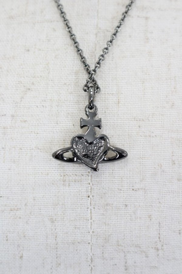 画像3: ヴィヴィアンウエストウッド 中古 / diamante heart stud neckrace  黒  I-26-07-22-020-ac-HD-ZI (3)
