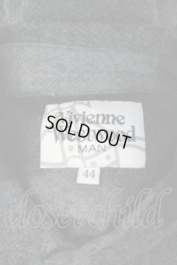 画像4: ヴィヴィアンウエストウッド MAN 中古 / ウールチェックロングシャツ 44 黒Ｘグレー  I-26-07-22-002-bl-HD-ZI (4)