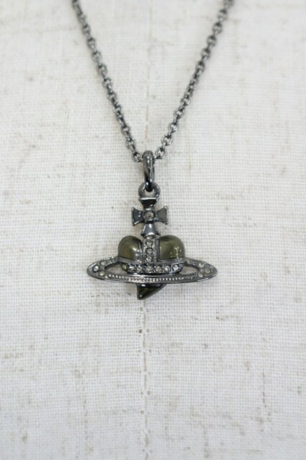 画像4: ヴィヴィアンウエストウッド 中古 / diamante heart stud neckrace  黒  I-26-07-22-020-ac-HD-ZI (4)
