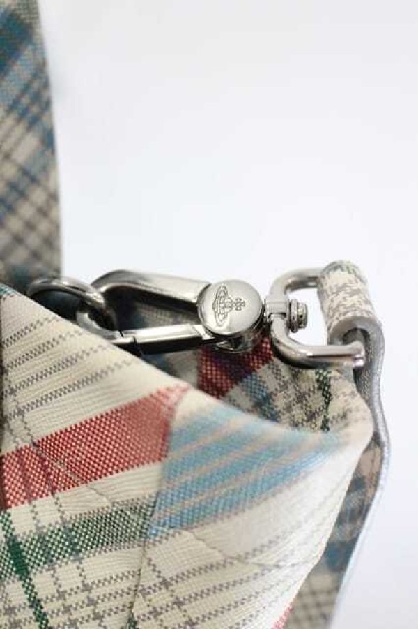 画像5: ヴィヴィアンウエストウッド 中古 / PFMURRAY SMALL TOTE BAG  サックスＸアイボリーＸ赤  I-26-08-19-021-ba-HD-ZI (5)