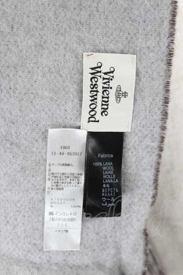 画像2: ヴィヴィアンウエストウッド 中古 / オーブマフラー  ブラウンＸグレー  I-26-08-19-028-gd-HD-ZI (2)