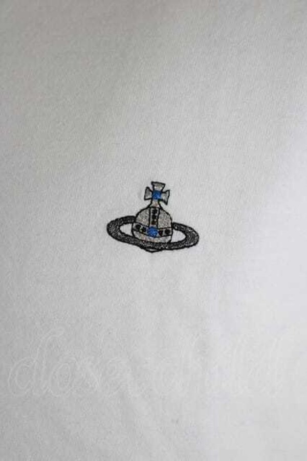 画像3: ヴィヴィアンウエストウッド MAN 中古 / オーブ刺繍半袖ポロシャツ 44 白  I-26-08-19-003-to-HD-ZI (3)