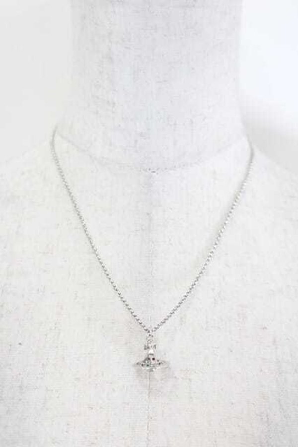 画像2: ヴィヴィアンウエストウッド 中古 / ニュープチオーブネックレス  シルバー  I-26-08-19-034-nl-HD-ZI (2)