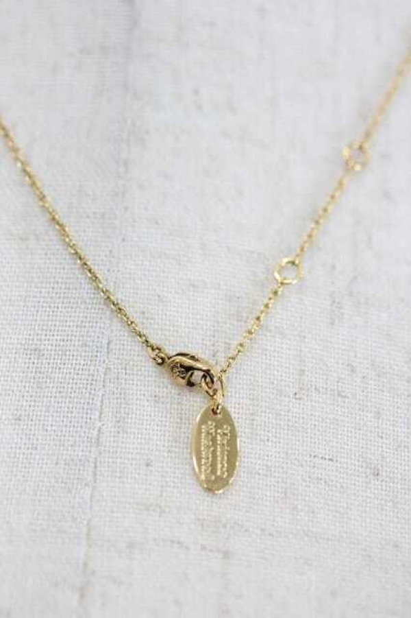 画像4: ヴィヴィアンウエストウッド 中古 / ヴィンテージプチオーブネックレス  青Ｘゴールド  I-26-08-19-037-nl-HD-ZI (4)