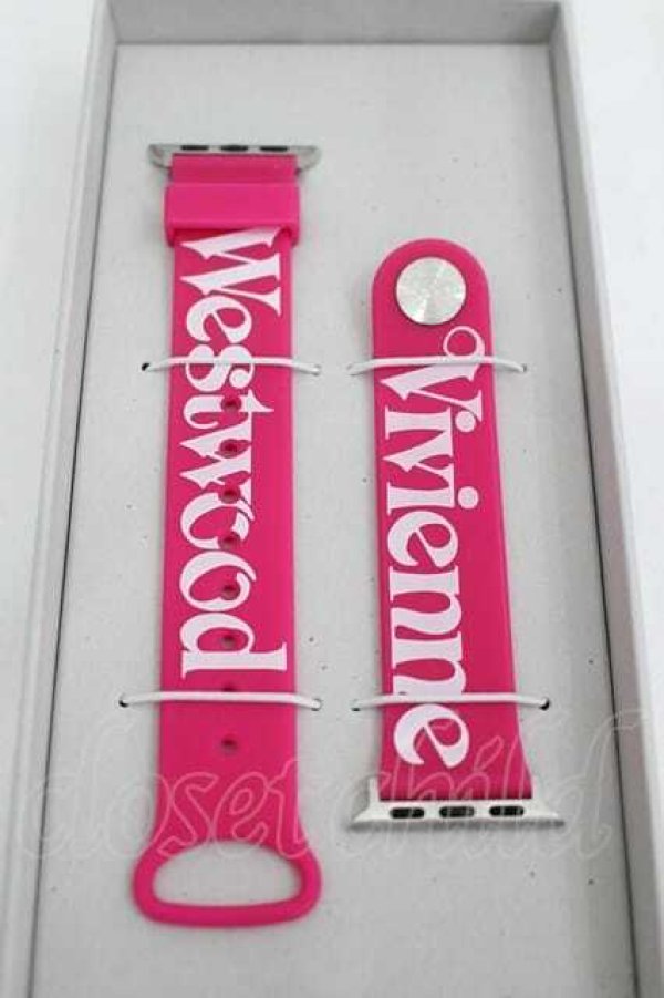 画像3: ヴィヴィアンウエストウッド 中古 / strap made for Apple Watch  濃ピンク  I-26-08-19-050-gd-HD-ZI (3)