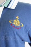 画像3: ヴィヴィアンウエストウッド 中古 / リメイクPOLOトップ オーブスター刺繍 00 紺Ｘ茶Ｘ白  I-26-08-19-007-to-HD-ZI (3)