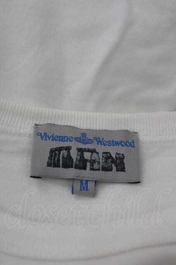 画像4: ヴィヴィアンウエストウッド MAN 中古 / ボカシオーブプリント半袖カットソー M 白Ｘ黒  I-26-08-19-001-to-HD-ZI (4)