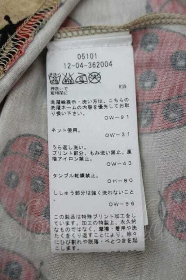 画像5: ヴィヴィアンウエストウッド 中古 / Lady Bug Tシャツ S ベージュＸ赤  I-26-08-19-009-to-HD-ZI (5)
