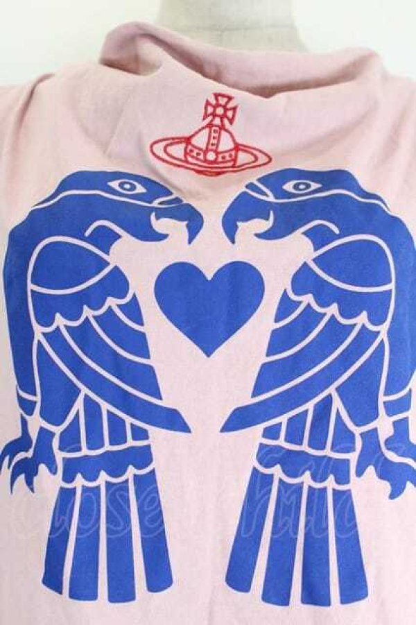 画像3: ヴィヴィアンウエストウッド 中古 / トルコオーガニック天竺Twin Eagle ワンピース（ツインイーグル） 00 ピンクＸグレー  I-26-08-19-013-op-HD-ZI (3)