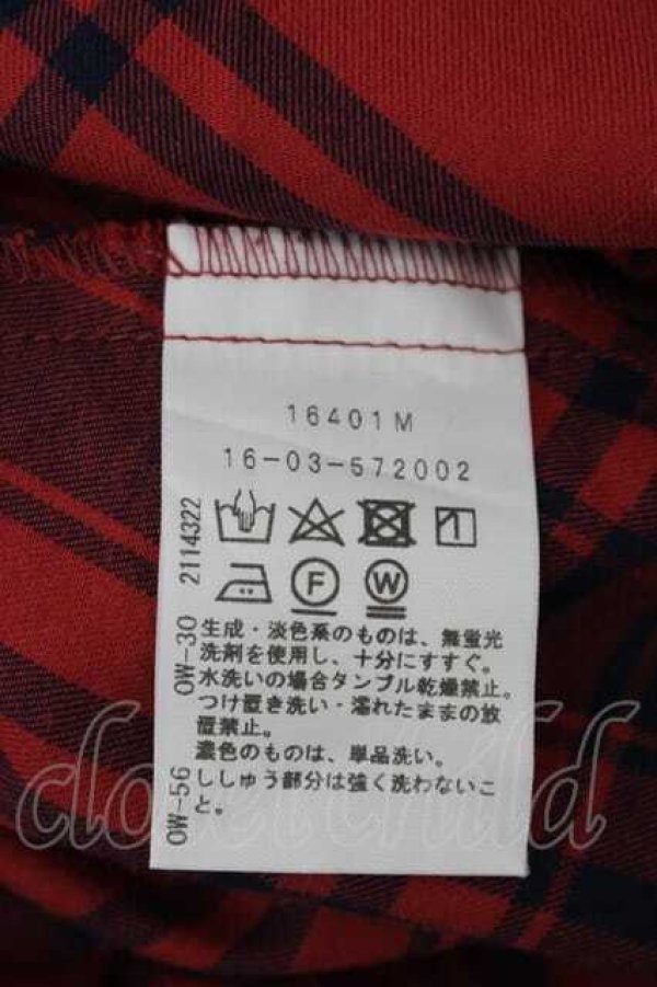 画像5: ヴィヴィアンウエストウッド 中古 / チェックシャツワンピース 2 赤Ｘ紺チェック  I-26-08-19-014-jc-HD-ZI (5)