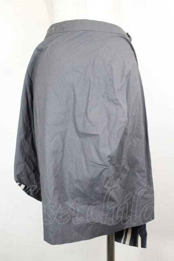 画像2: ANGLOMANIA 中古 / ストライプ切替スカート 36 グレーＸ白  I-26-08-19-018-sk-HD-ZI (2)