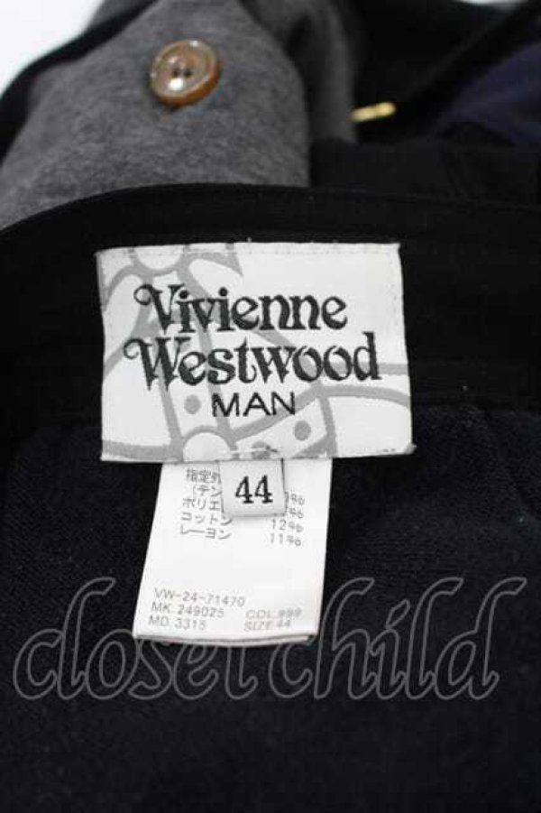 画像4: ヴィヴィアンウエストウッド MAN 中古 / ポケットサルエルパンツ 44 黒Ｘグレー  I-26-08-26-024-pa-HD-ZI (4)