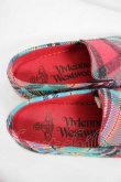 画像2: ヴィヴィアンウエストウッド 中古 / BINDING LOAFER 40 グリーンＸ赤チェック  I-26-08-26-031-sh-HD-ZI (2)