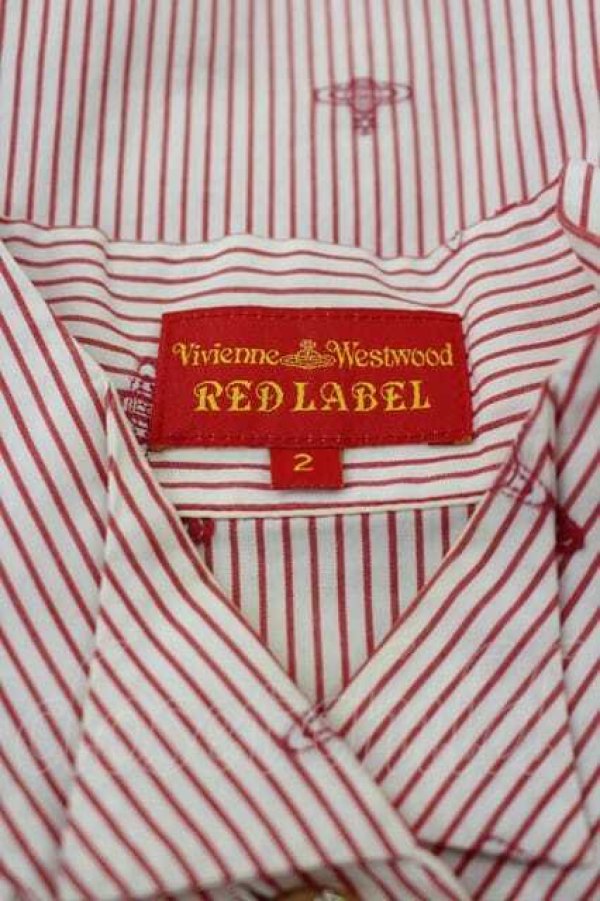 画像5: ヴィヴィアンウエストウッド 中古 / 単色オーブ刺繍ブラウス  白Ｘ赤  I-26-08-26-001-bl-HD-ZI (5)