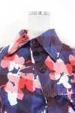 画像3: ANGLOMANIA 中古 / フラワーシルエットチェックワンピース 38 紺Ｘ赤Ｘ白チェック  I-26-09-16-021-op-HD-ZI (3)