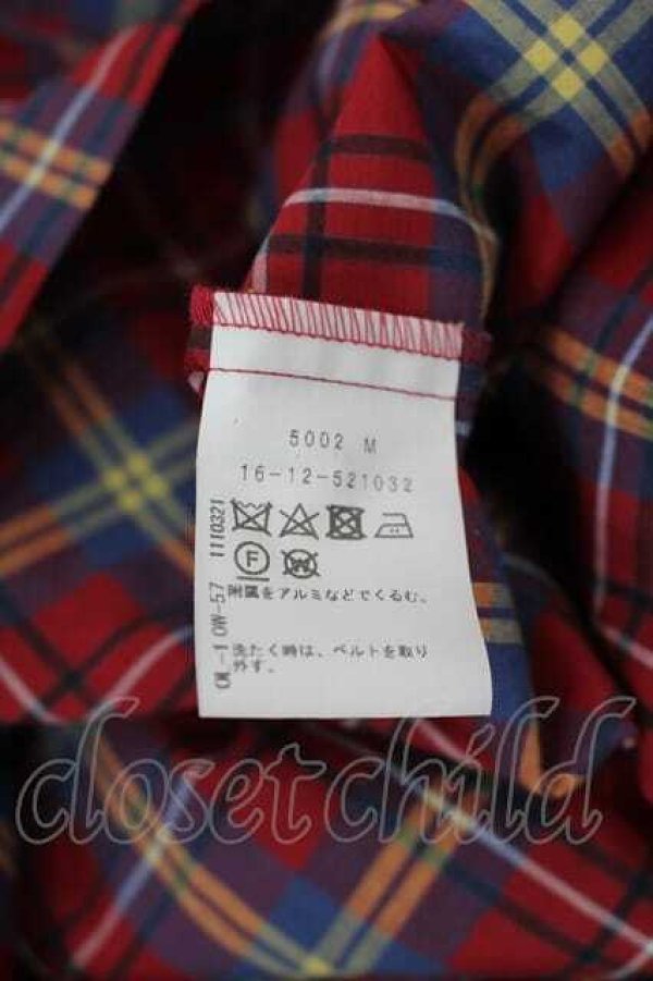 画像5: ヴィヴィアンウエストウッド 中古 / サマータータンチェックギャザー袖シャツドレス 00 赤Ｘ青チェック  I-26-09-16-022-op-HD-ZI (5)
