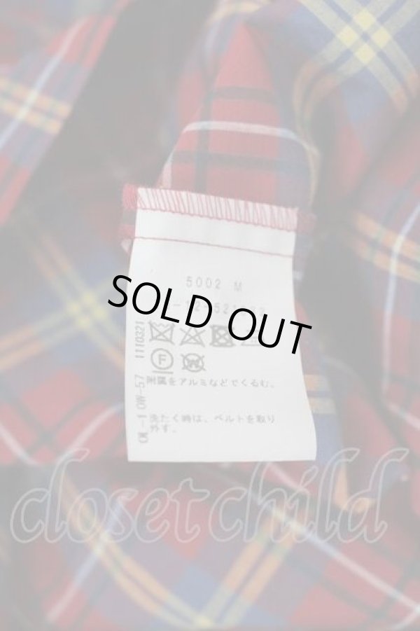 画像5: ヴィヴィアンウエストウッド 中古 / サマータータンチェックギャザー袖シャツドレス 00 赤Ｘ青チェック  I-26-09-16-022-op-HD-ZI (5)