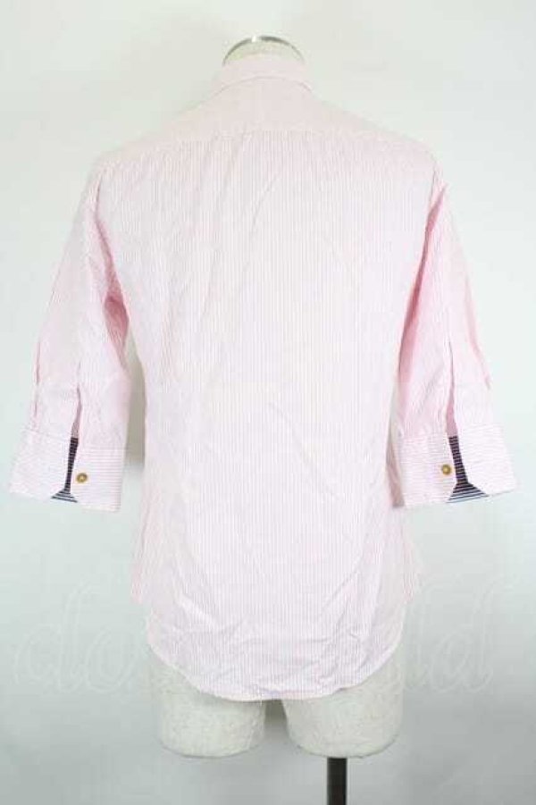 画像2: ヴィヴィアンウエストウッド MAN 中古 / ストライプシャツ 44 ピンクｘ白  I-26-09-16-003-bl-HD-ZI (2)