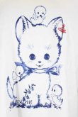 画像3: ヴィヴィアンウエストウッド 中古 / ステインレスキャットプリントラウンドヘムTシャツ 00 白Ｘ青  I-26-09-16-005-to-HD-ZI (3)