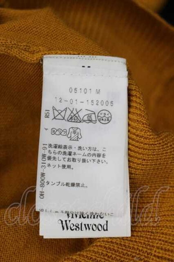 画像6: ヴィヴィアンウエストウッド 中古 / カラーオーブ刺繍タートルニット M カラシ  I-26-09-16-007-to-HD-ZI (6)