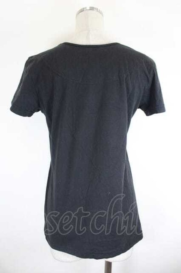 画像2: ANGLOMANIA 中古 / フラワー転写Tシャツ  黒  I-26-09-16-009-ts-HD-ZI (2)