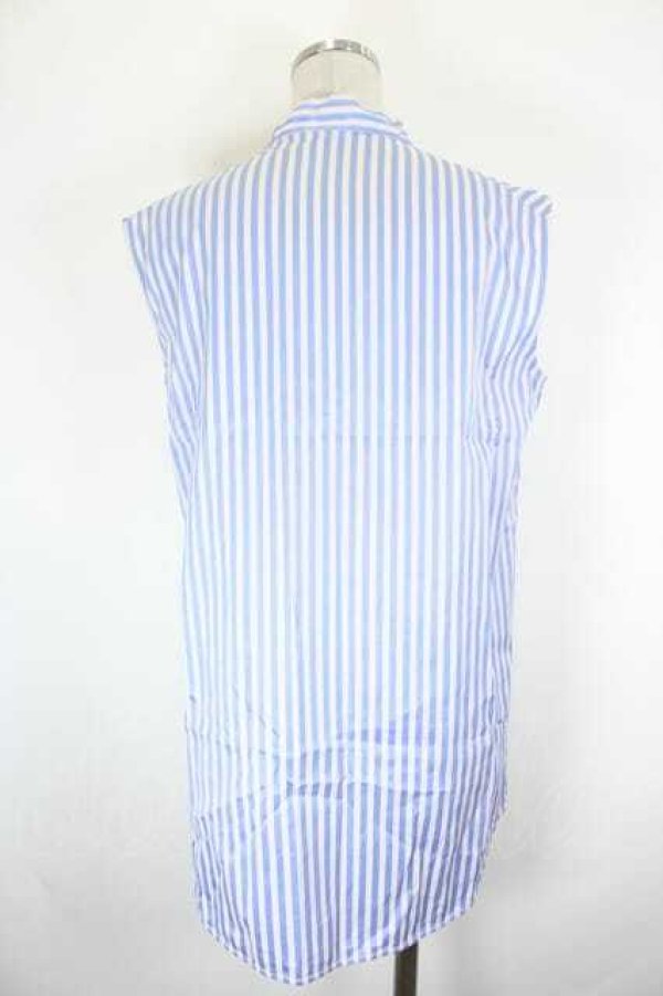 画像2: ヴィヴィアンウエストウッド 中古 / ストライプノースリーブブラウス 40 ピンクＸ青  I-26-09-16-011-bl-HD-ZI (2)