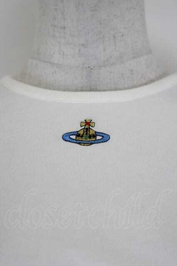 画像3: ヴィヴィアンウエストウッド 中古 / カラーオーブ刺繍Tシャツ M 白  I-26-09-16-013-ts-HD-ZI (3)