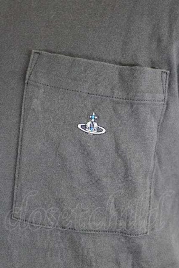 画像3: ヴィヴィアンウエストウッド MAN 中古 / オーブ刺繍ポケット半袖カットソー 44 グレー  I-26-09-16-002-to-HD-ZI (3)