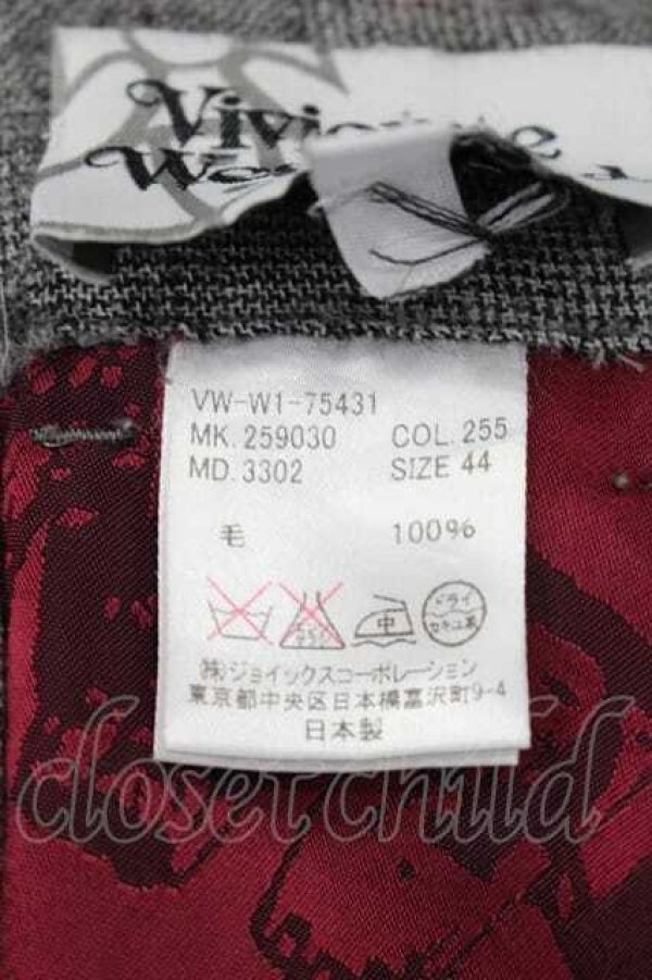 画像6: ヴィヴィアンウエストウッド MAN 中古 / チェックパンツ 44 グレーチェック  I-26-09-30-024-pa-HD-ZI (6)