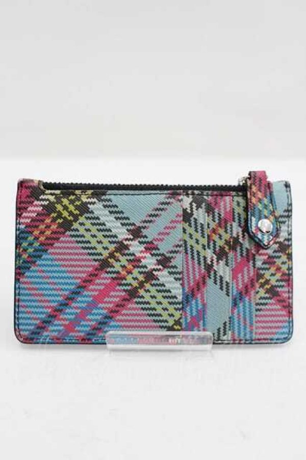 画像2: ヴィヴィアンウエストウッド 中古 / BIOGREEN SAFFIANO PRINTED SLIM LONG CARD HOLDER  ブルー  I-26-09-30-036-gd-HD-ZI (2)