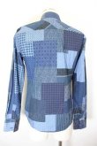 画像2: ヴィヴィアンウエストウッド MAN 中古 / パッチワーク風ロングシャツ 44 青  I-26-09-30-001-bl-HD-ZI (2)