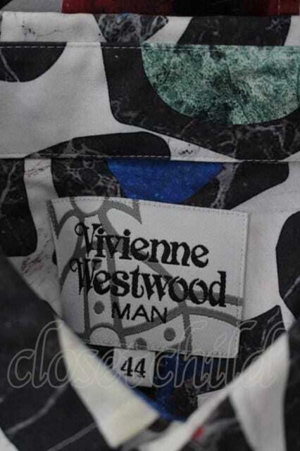 画像5: ヴィヴィアンウエストウッド MAN 中古 / ピエトラデューラオジークラークシャツ 44 白Ｘ黒Ｘ青Ｘ赤  I-26-09-30-004-bl-HD-ZI (5)
