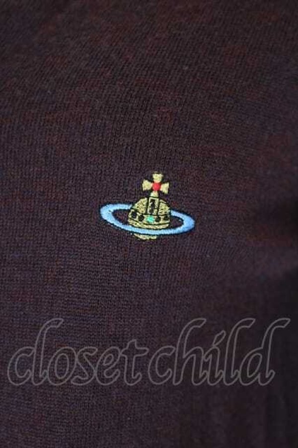 画像3: ヴィヴィアンウエストウッド 中古 / カラーオーブ刺繍ニットカーディガン M パープル  I-26-09-30-006-to-HD-ZI (3)