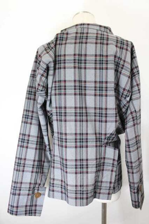 画像2: ヴィヴィアンウエストウッド MAN 中古 / アラベスクジャケット 44 グレーチェック  I-26-09-30-015-jc-HD-ZI (2)