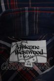 画像4: ヴィヴィアンウエストウッド MAN 中古 //オジークラークタータンシャツ 44 青Ｘ赤チェック  I-26-09-30-002-bl-HD-ZI (4)