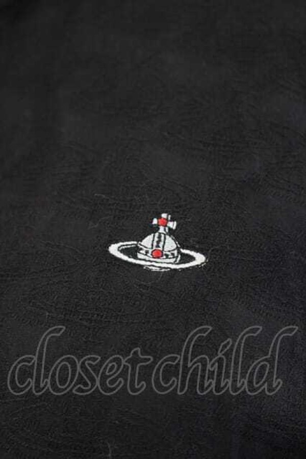 画像4: ヴィヴィアンウエストウッド 中古 / オーブ刺繍高襟シャツ 01 黒  I-26-10-21-019-bl-HD-ZI (4)