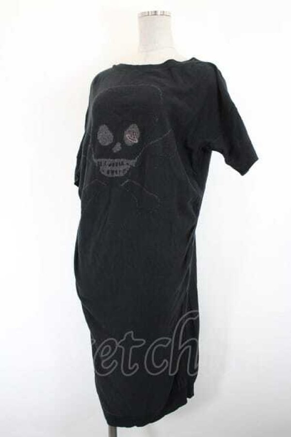 画像3: ヴィヴィアンウエストウッド 中古 / ドクロニット半袖ワンピース  黒Ｘグレー  I-26-10-21-025-op-HD-ZI (3)