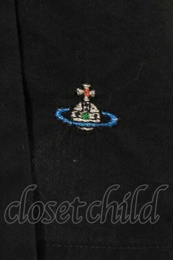 画像4: ヴィヴィアンウエストウッド MAN 中古 / 裾刺繍ロングシャツ III 黒  I-26-10-21-038-bl-HD-ZI (4)