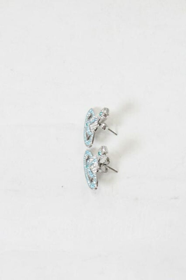 画像2: ヴィヴィアンウエストウッド 中古 / スモールネオバスレリーフピアス  シルバーＸ青  I-26-10-21-051-er-HD-ZI (2)